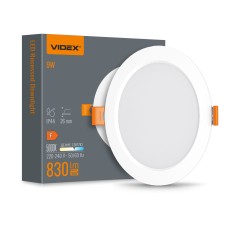 LED світильник Back вбудований круглий VIDEX 9W 5000K