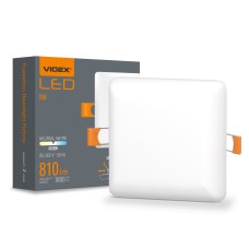 LED світильник безрамковий квадратний VIDEX VLE-DLFS-094 9W 4000K 220V