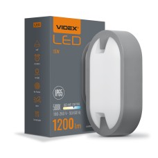 LED світильник IP65 овальний VIDEX 15W 5000K сірий