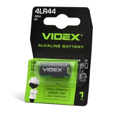 Батарейка лужна Videx 4LR44/A544  1шт BLISTER