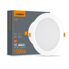 LED світильник Back вбудований круглий VIDEX 15W 5000K