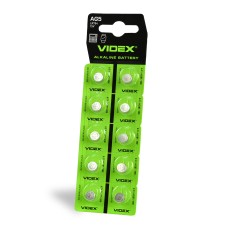 Батарейка годинникова Videx AG 5/LR754 BLISTER CARD 10 шт