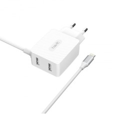 Зарядний пристрій HAVIT HV-H143 2USB з Lightning кабелем
