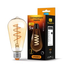 Світлодіодна лампа VIDEX Filament ST64FASD 5W E27 2200K дімерна бронза (VL-ST64FASD-05272)