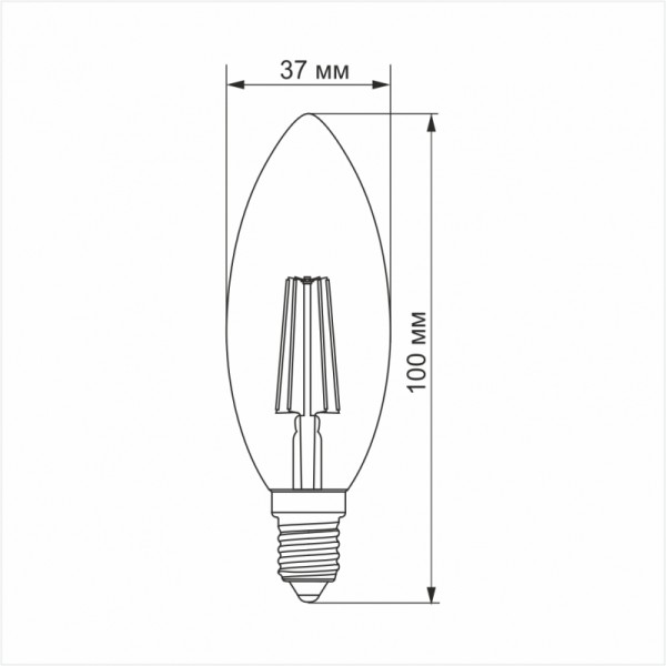 Світлодіодна лампа VIDEX Filament C37FMD 4W E14 4100K дімерна (VL-C37FMD-04144)