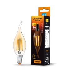 Світлодіодна лампа VIDEX Filament C37FtA 6W E14 2200K бронза