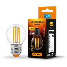 Світлодіодна лампа VIDEX Filament G45F 6W E27 3000K (VL-G45F-06273)