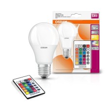 Лампа OSRAM LED E27 RGB 9Вт 2700К 806Лм пульт ДУ A60