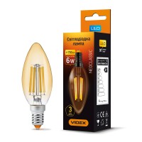 Світлодіодна лампа VIDEX Filament C37FA 6W E14 2200K бронза