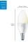 Лампа WiZ LED E14 4.9Вт 2700-6500K 400Лм C37 Wi-Fi розумна