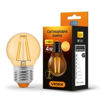 Світлодіодна лампа VIDEX Filament G45FA 4W E27 2200K бронза