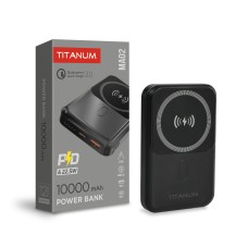 Повербанк з бездротовою зарядкою 10000mAh TITANUM MA02 22.5W Black (TPB-MA02-B)