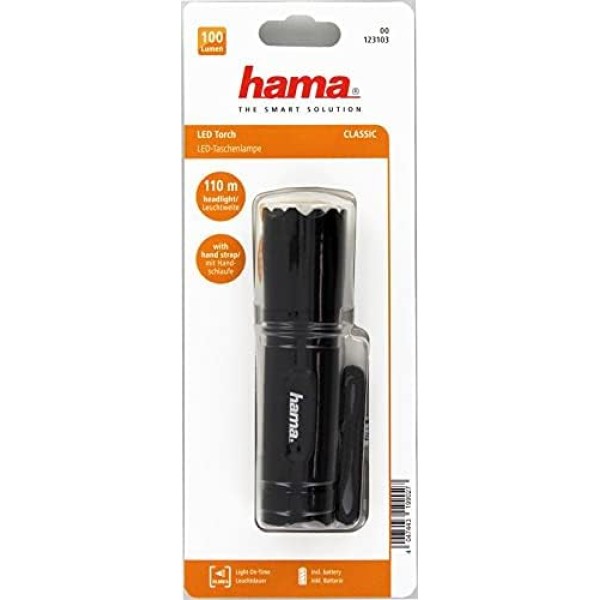 Ліхтар Hama Classic C-118 LED Torch L100 Black 1xAAA (00123103)