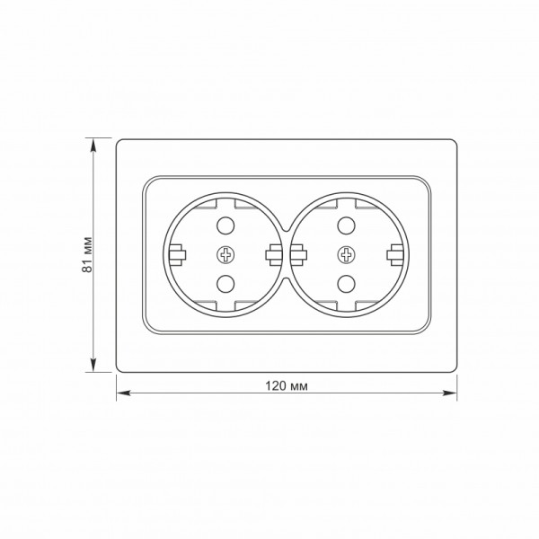 Розетка подвійна з заземленням біла TITANUM STANDARD (TF-ST-SK2G-W)