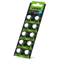 Батарейка годинникова Videx AG12/LR43 BLISTER CARD 10 pcs (AG12/10B/1.5V)