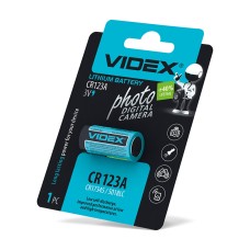 Батарейка літієва Videx CR123A 1шт BLISTER CARD (CR123A 1pc)