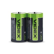 Батарейка лужна Videx LR20/D 2шт SHRINK (LR2O/D 2pcs S)