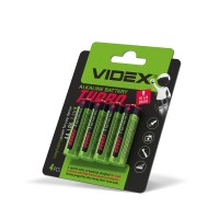 Батарейка лужна Videx LR6/AA Turbo 4 pcs BLISTER (LR6T/AA 4B)