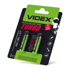 Батарейка лужна Videx LR03/AAA Turbo 2шт BLISTER (LR03T/AAA 2B)