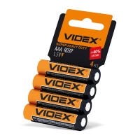 Батарейка сольова Videx R03P/AAA 4 pcs SHRINK CARD (R03P/AAA 4pcs SC)