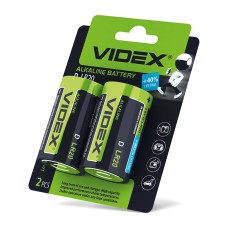 Батарейка лужна Videx LR20/D 2шт BLISTER CARD (LR2O/D 2pcs BC)
