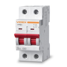 Автоматичний вимикач RS4 2п 63А С 4,5кА VIDEX RESIST (VF-RS4-AV2C63)