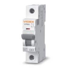 Автоматичний вимикач RS6 1п 63А 6кА С VIDEX RESIST (VF-RS6-AV1C63)