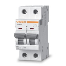 Автоматичний вимикач RS6 2п 25А 6кА С VIDEX RESIST (VF-RS6-AV2C25)