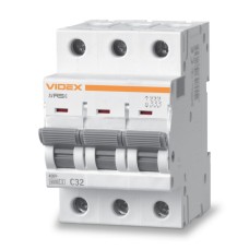 Автоматичний вимикач RS6 3п 32А 6кА С VIDEX RESIST (VF-RS6-AV3C32)