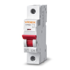 Автоматичний вимикач RS4 1п 25А С 4,5кА VIDEX RESIST (VF-RS4-AV1C25)