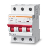 Автоматичний вимикач RS4 3п 25А С 4,5кА VIDEX RESIST (VF-RS4-AV3C25)