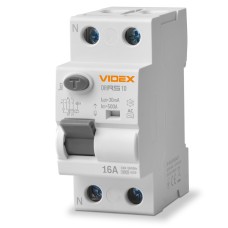 Диференційне реле VIDEX RESIST АС 2п 30мА 10кА 16А (VF-RS10-DR2AC16)
