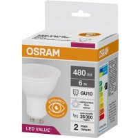 Лампа OSRAM LED GU10 6Вт 4000К 480Лм PAR16 VALUE