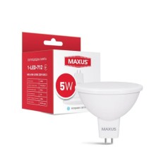 Лампа світлодіодна MAXUS 1-LED-712 MR16 5W 4100K 220V GU5.3 (1-LED-712)