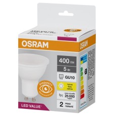 Лампа OSRAM LED GU10 5Вт 3000K 400Лм PAR16 VALUE