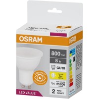 Лампа OSRAM LED GU10 8Вт 3000К 800Лм PAR1675 VALUE