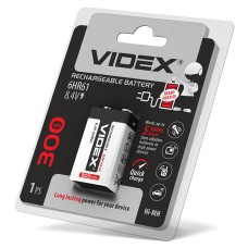 Акумулятори Videx 6HR61 300mAh Ni-MH blister/1шт (6HR61/300/1DB)