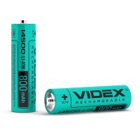 Акумулятор Videx літій-іонний 14500 (без захисту) 800mAh 1шт (14500/800/1B)