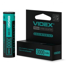 Акумулятор Videx літій-іонний  18650-P (захист) 3000mAh color box/1шт (18650-P/3000/1CB)
