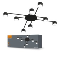 Світильник VIDEX VL-SPF22B-B під лампу 8xGX53 накладний Чорний (VL-SPF22B-B)