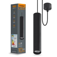 Світлодіодний світильник підвісний накладний VIDEX 10W 4100K чорний (VL-SP-10034B)