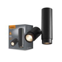 Світильник VIDEX під лампу GU10 SPF07 накладний поворотний подвійний чорний (VL-SPF07-B)
