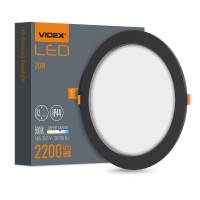 LED світильник Back вбудований круглий VIDEX 20W 5000K Black