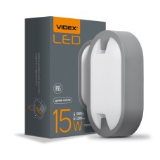 Світлодіодний світильник IP65 овальний VIDEX 15W 5000K сірий (VL-BH12O-155)