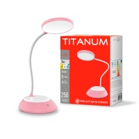 Лампа настiльна LED з акумулятором TITANUM TLTF-022P 7W 3000-6500K USB рожева (TLTF-022P)