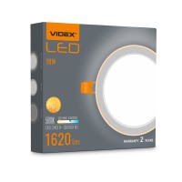 LED світильник вбудований з декоративною підсвіткою VIDEX DL4R 18W+6W 5000K+2700K 220V
