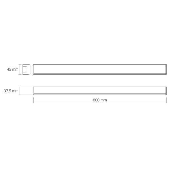LED світильник лінійний VIDEX BN03 30W 0.6М 5000K 220V Black