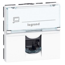 Розетка Legrand Mosaic, CAT 5e, RJ45, UTP, інформаційна, 2 модулі, білий