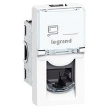 Розетка Legrand Mosaic, CAT 6, RJ45, UTP, інформаційна, 1 модуль, білий