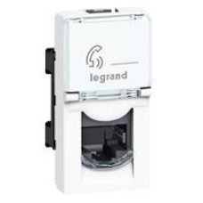 Розетка Legrand Mosaic, CAT 5e, RJ45, FTP, інформаційна, 1 модуль, білий